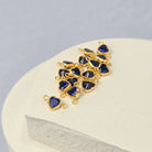 4mm Heart Birthstone Connector Charm 14k Gold Filled / September - Sapphire