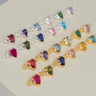 4mm Heart Birthstone Connector Charm