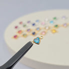 4mm Heart Birthstone Connector Charm