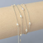 1.2mm Freshwater Pearl Chain - 925 Sterling Silver & 14k Gold Filled