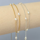 1.2mm Freshwater Pearl Chain - 925 Sterling Silver & 14k Gold Filled