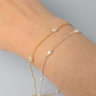 1.2mm Freshwater Pearl Chain - 925 Sterling Silver & 14k Gold Filled