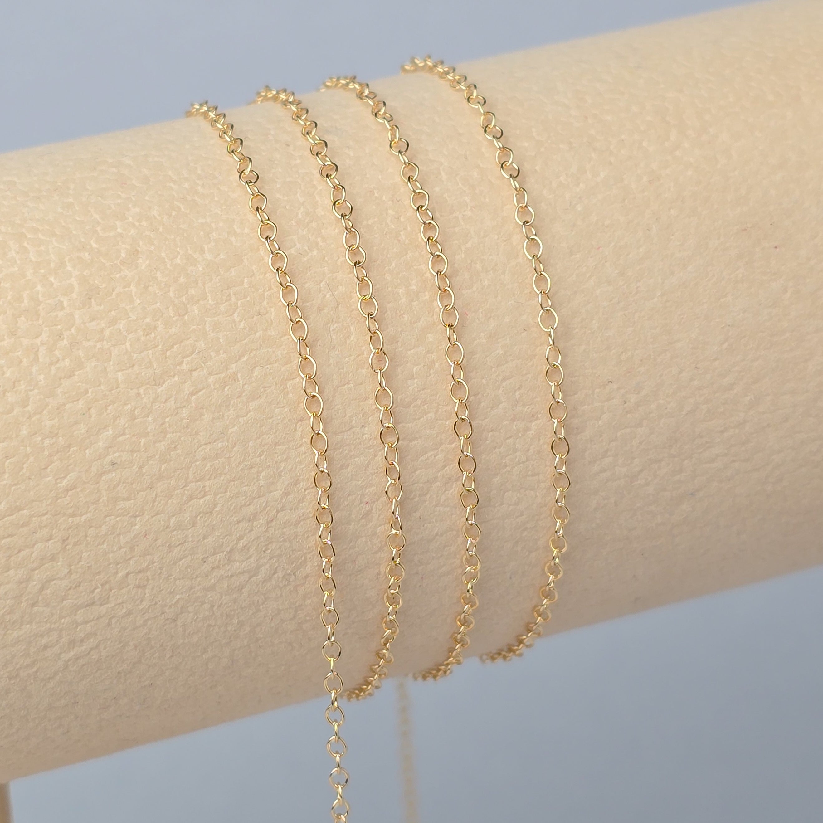 1.7mm Cable Chain - 14k Gold Filled & 925 Sterling Silver 14k Gold Filed / 1 Meter
