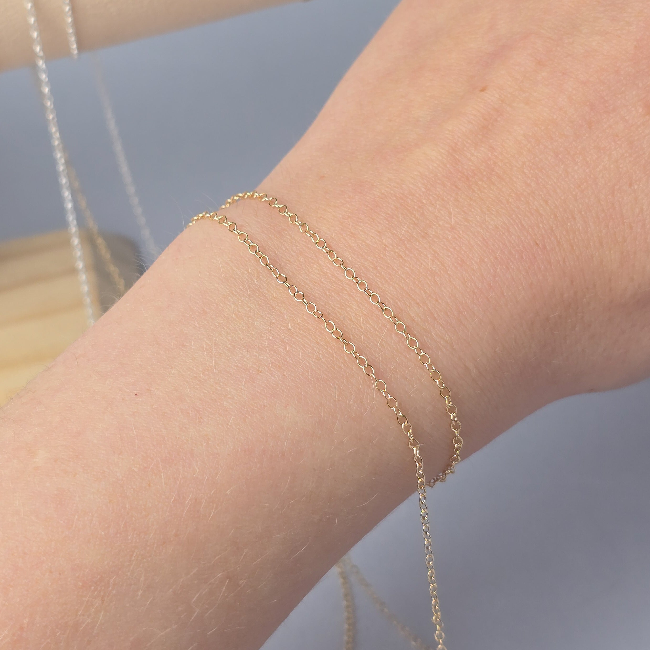 1.7mm Cable Chain - 14k Gold Filled & 925 Sterling Silver