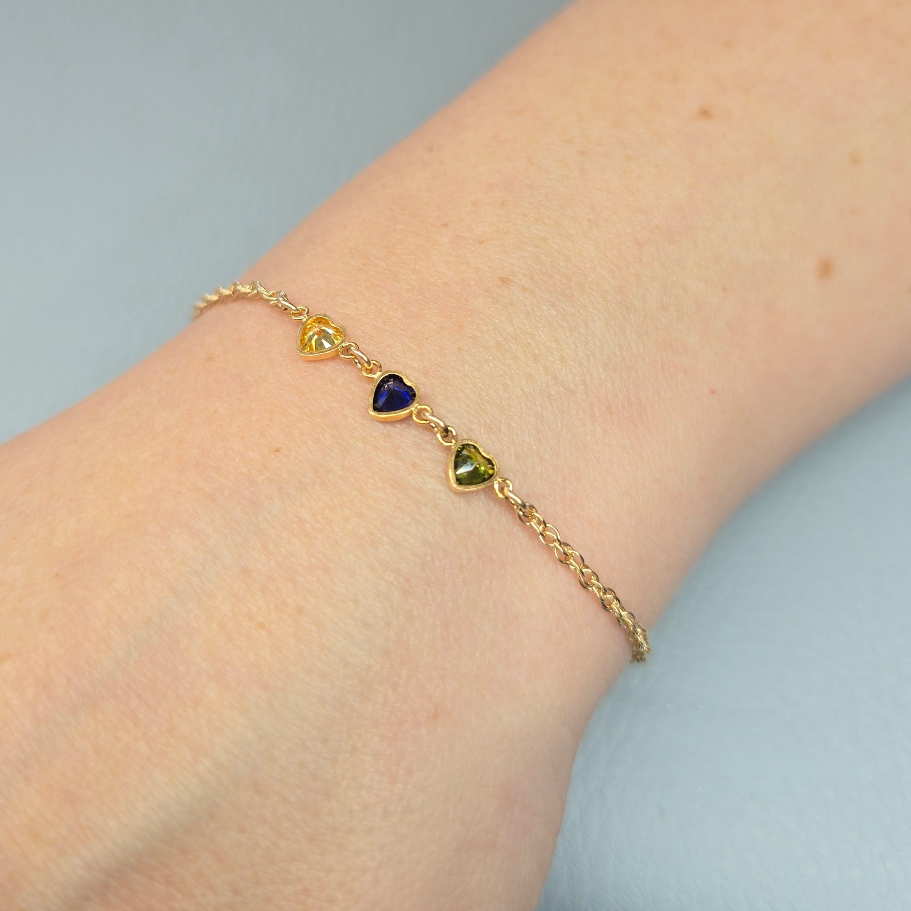 4mm Heart Birthstone Connector Charm