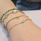 4mm Blue Cat’s Eye Connector Charm