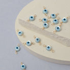 Mother of Pearl Evil Eye Connector Charm