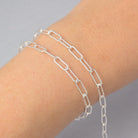 4.15mm Textured Paperclip Chain - 925 Sterling Silver