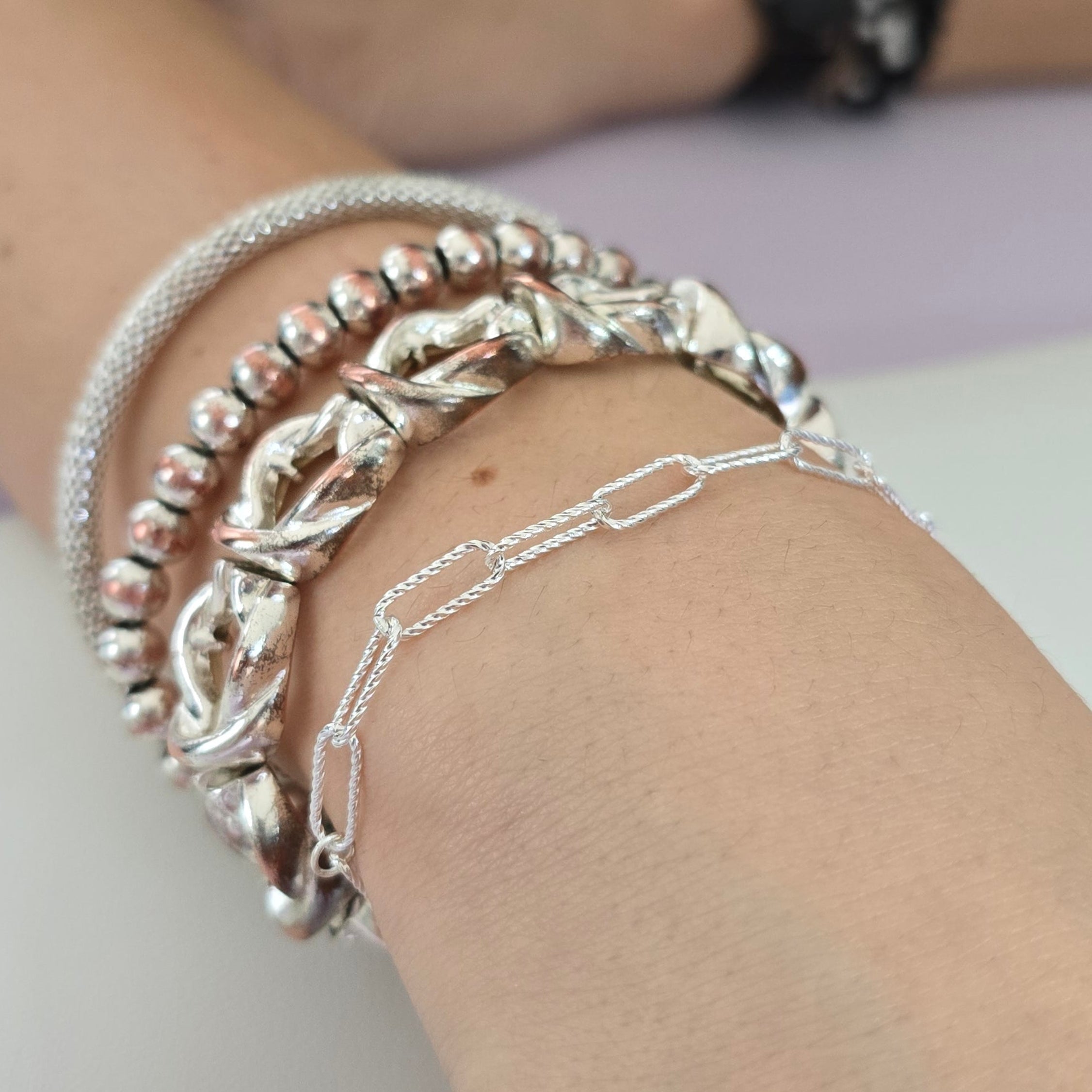 4.15mm Textured Paperclip Chain