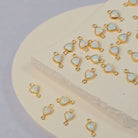 4mm Opal Heart Connector Charm