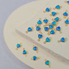 4mm Opal Heart Connector Charm
