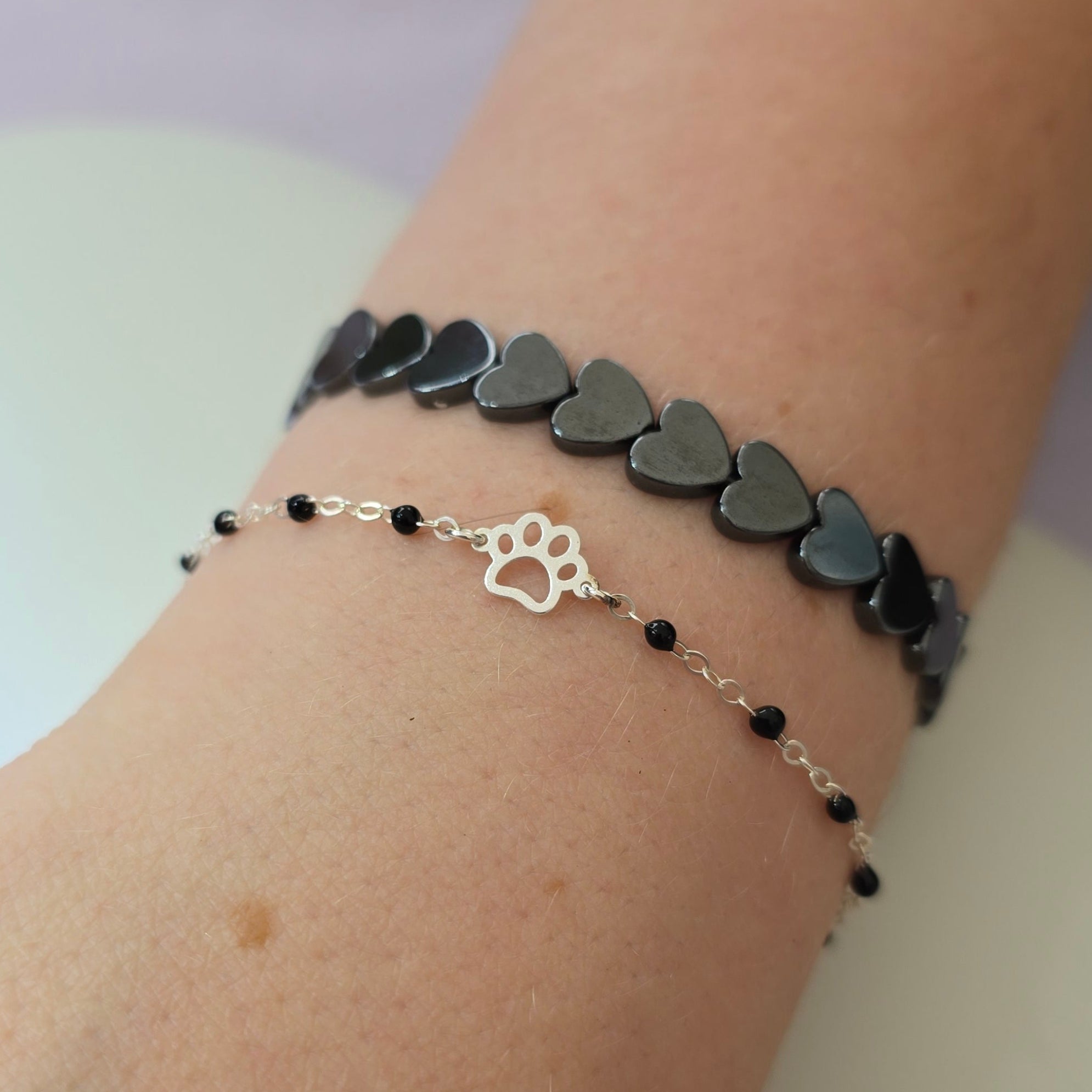 Paw Print Outline Connector Charm
