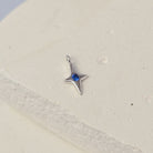 Sterling Silver 4 Pointed Star Charm with Blue CZ