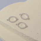 Sterling Silver Oval Cubic Zirconia Connector