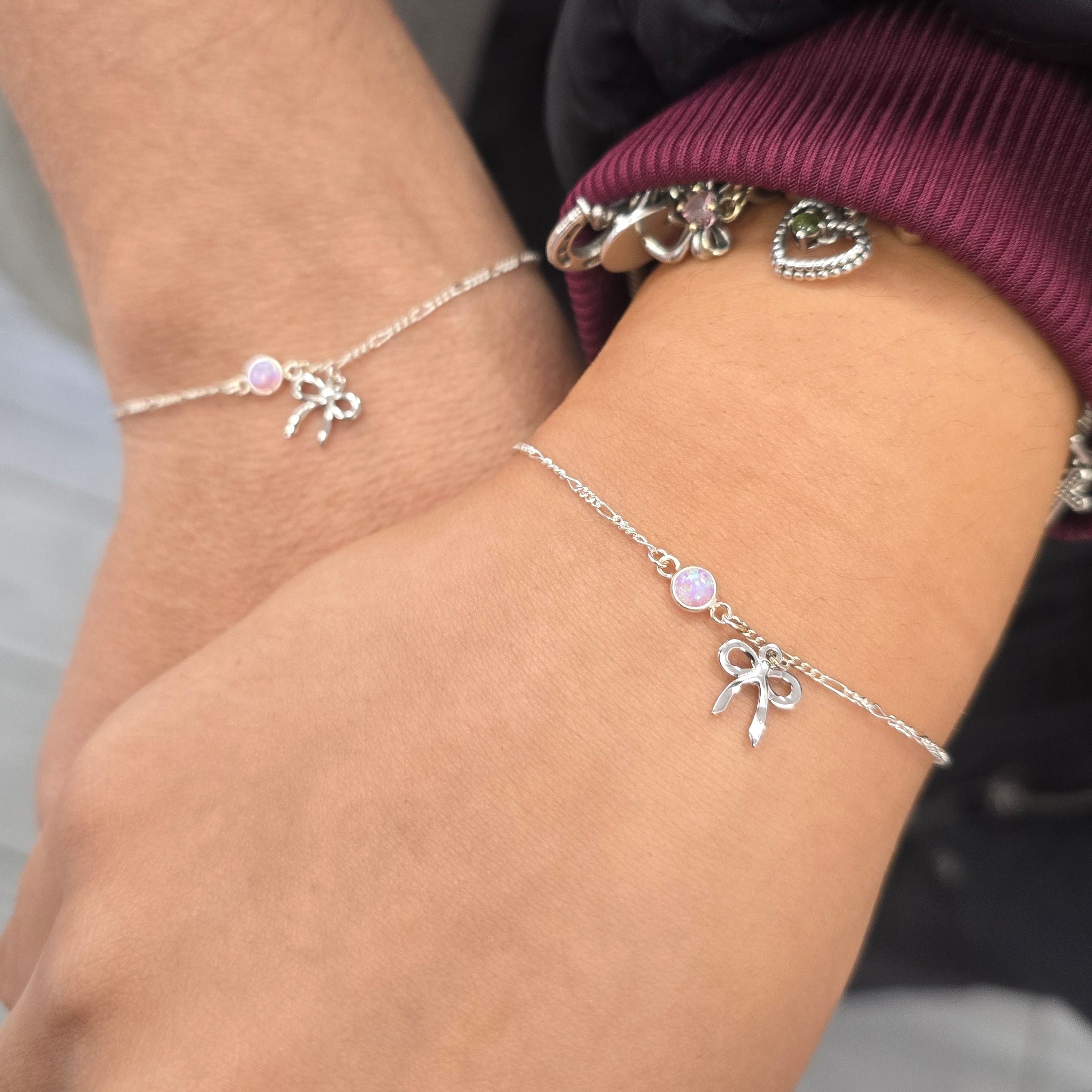 4mm Pink Opal Connector Charm