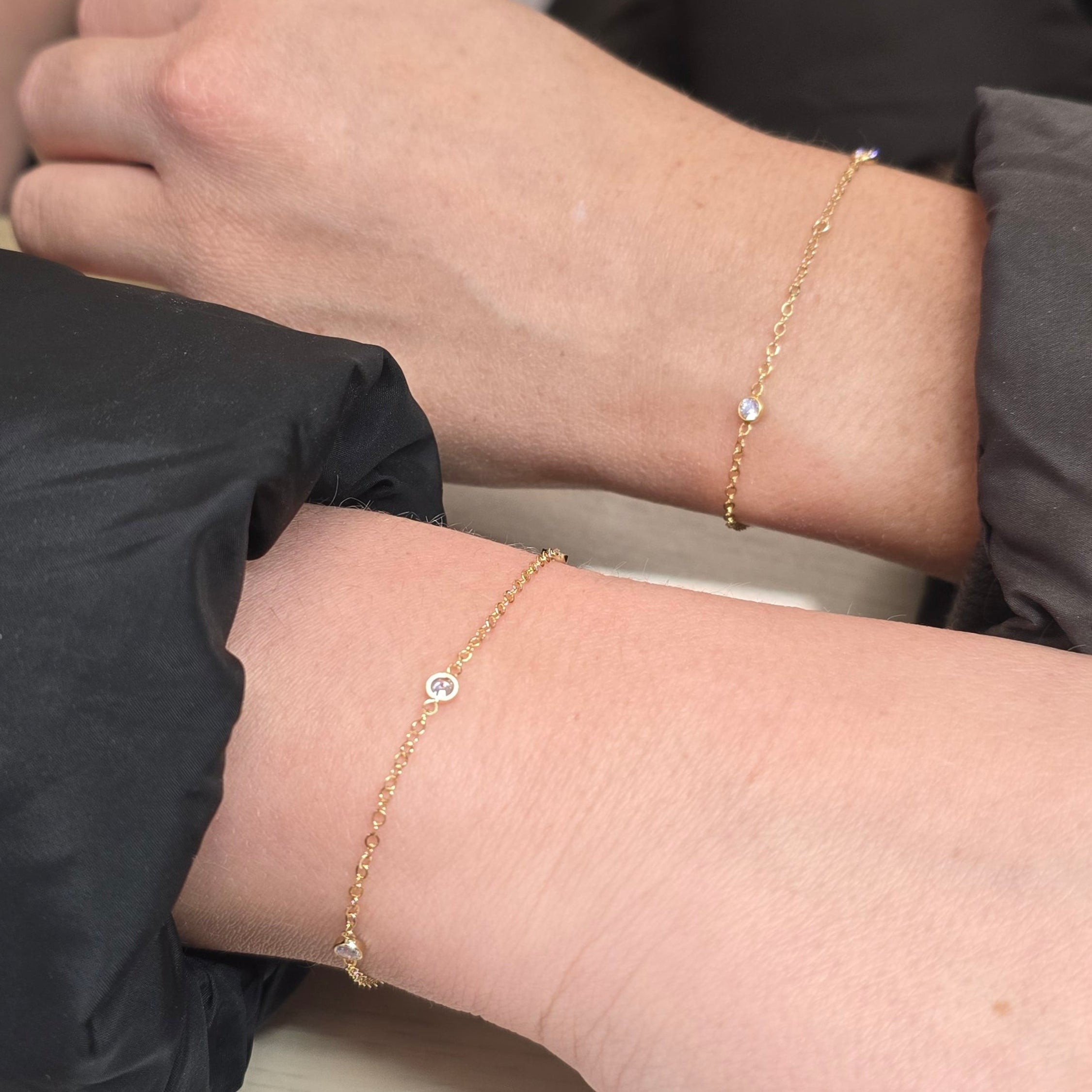 1.7mm Flat Cable Cubic Zirconia Chain
