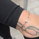 Sterling Silver Cubic Zirconia Skull Connector