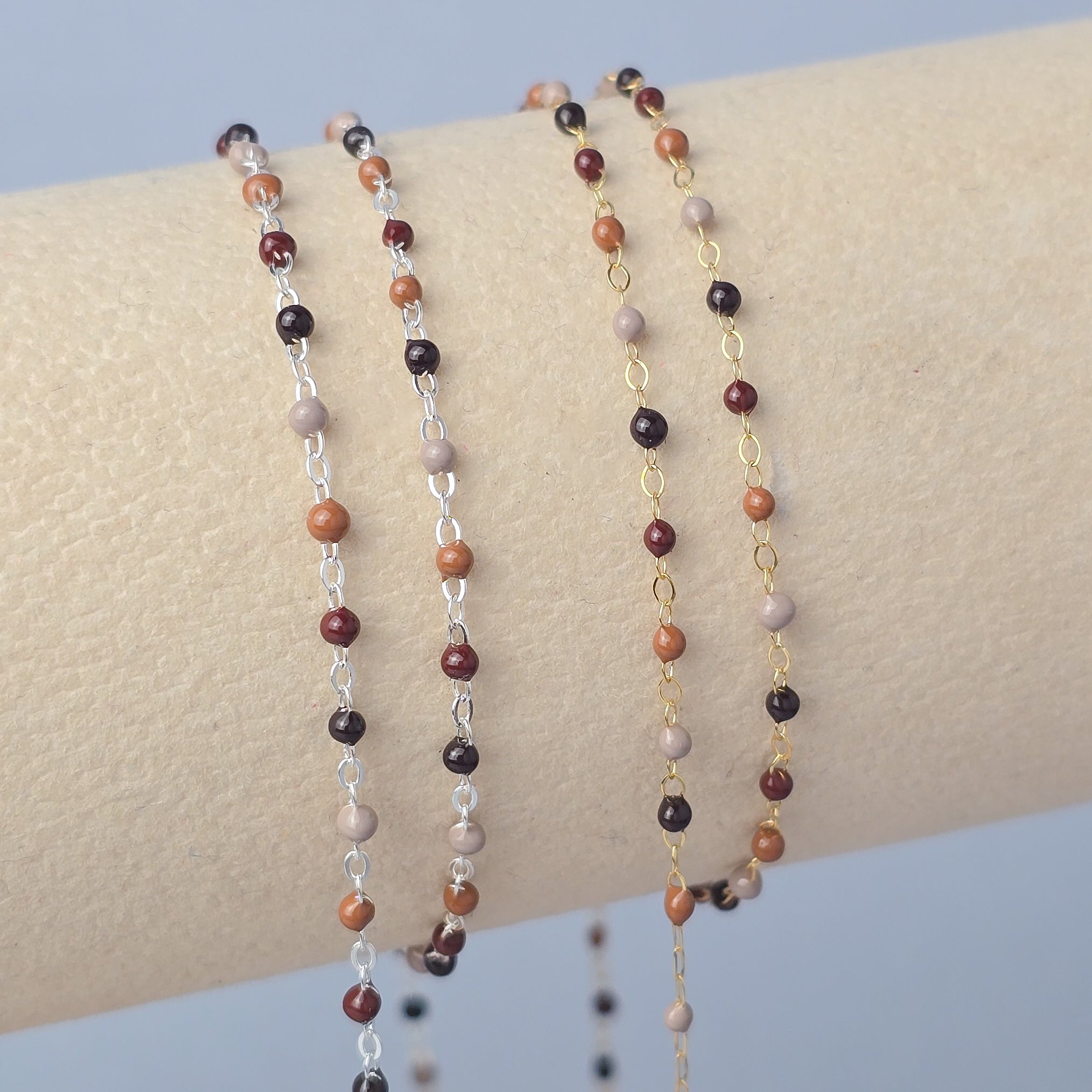 1.5mm Cappuccino Enamel Flat Cable Chain