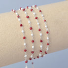 1.5mm Snowberry Enamel Flat Cable Chain 925 Sterling Silver / 1 Meter