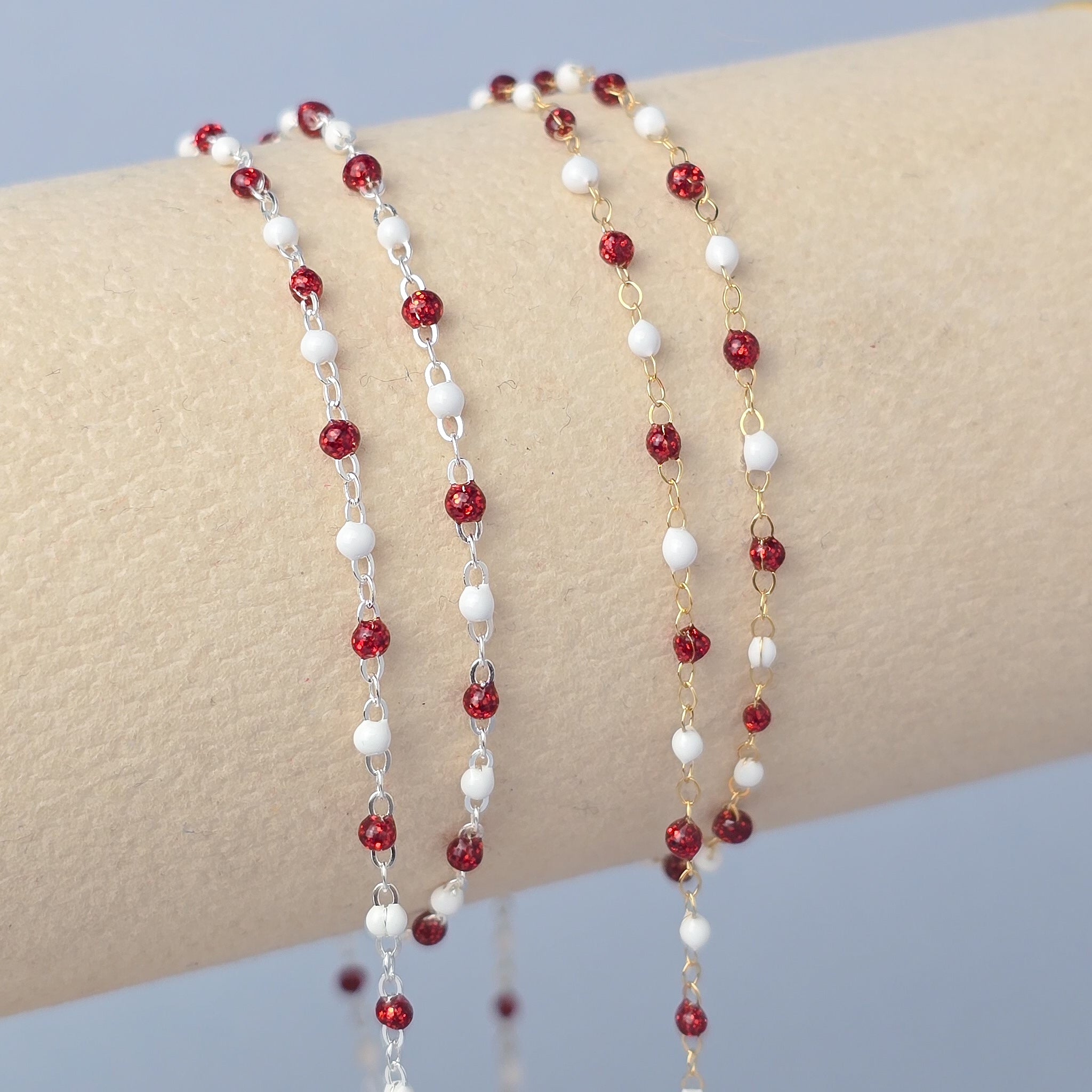 1.5mm Snowberry Enamel Flat Cable Chain