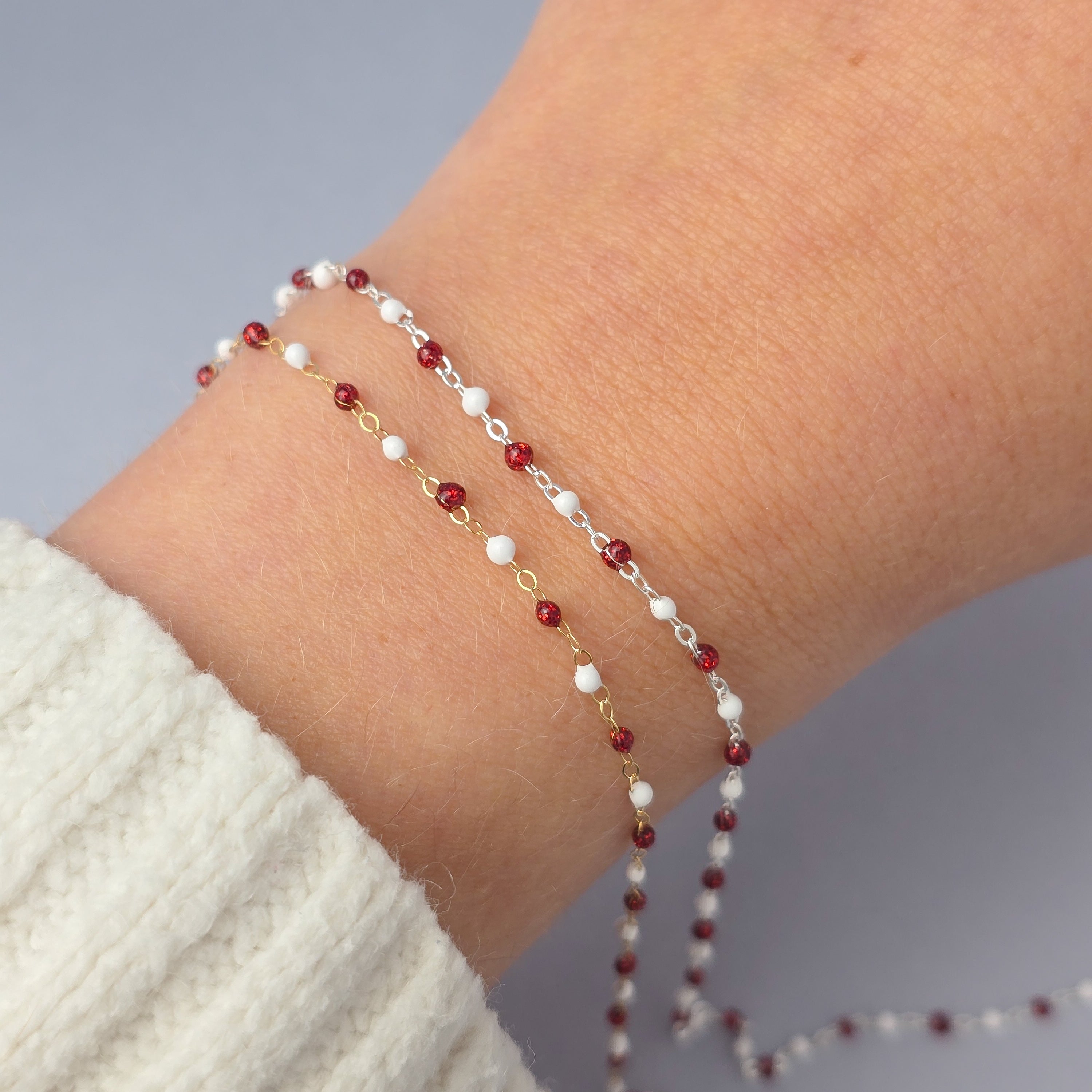 1.5mm Snowberry Enamel Flat Cable Chain