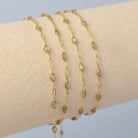 Stained Glass Peridot Enamel Sunburst & Paperclip Chain 14k Gold Filled / 1 Meter