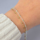 Stained Glass Peridot Enamel Sunburst & Paperclip Chain