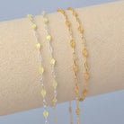 Stained Glass Citrine Enamel Sunburst & Paperclip Chain