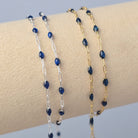 Stained Glass Sapphire Enamel Sunburst & Paperclip Chain