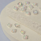 4mm Opal Heart Charm Sterling Silver / White