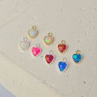 4mm Opal Heart Charm