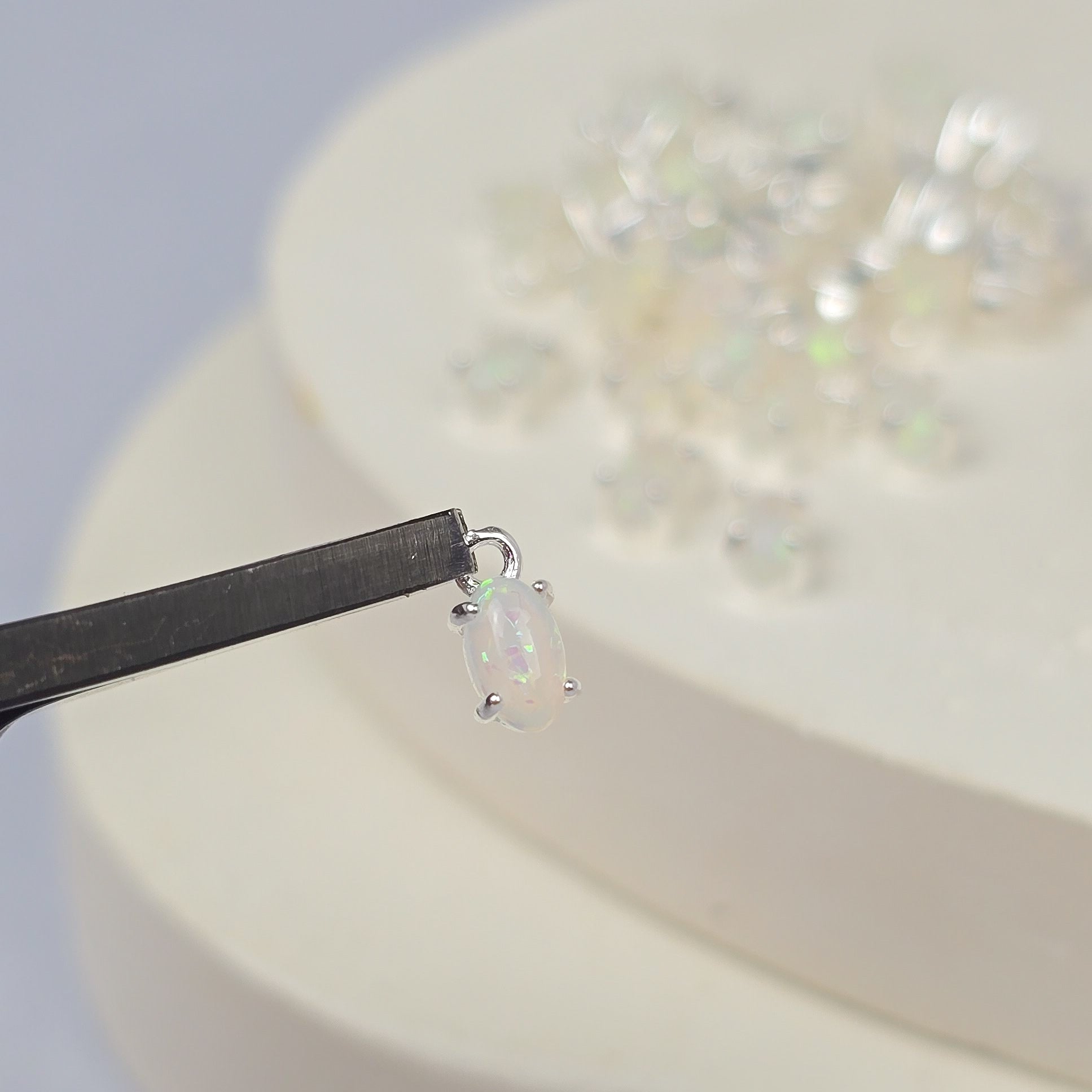 Oval Opal Pendant Charm Charms