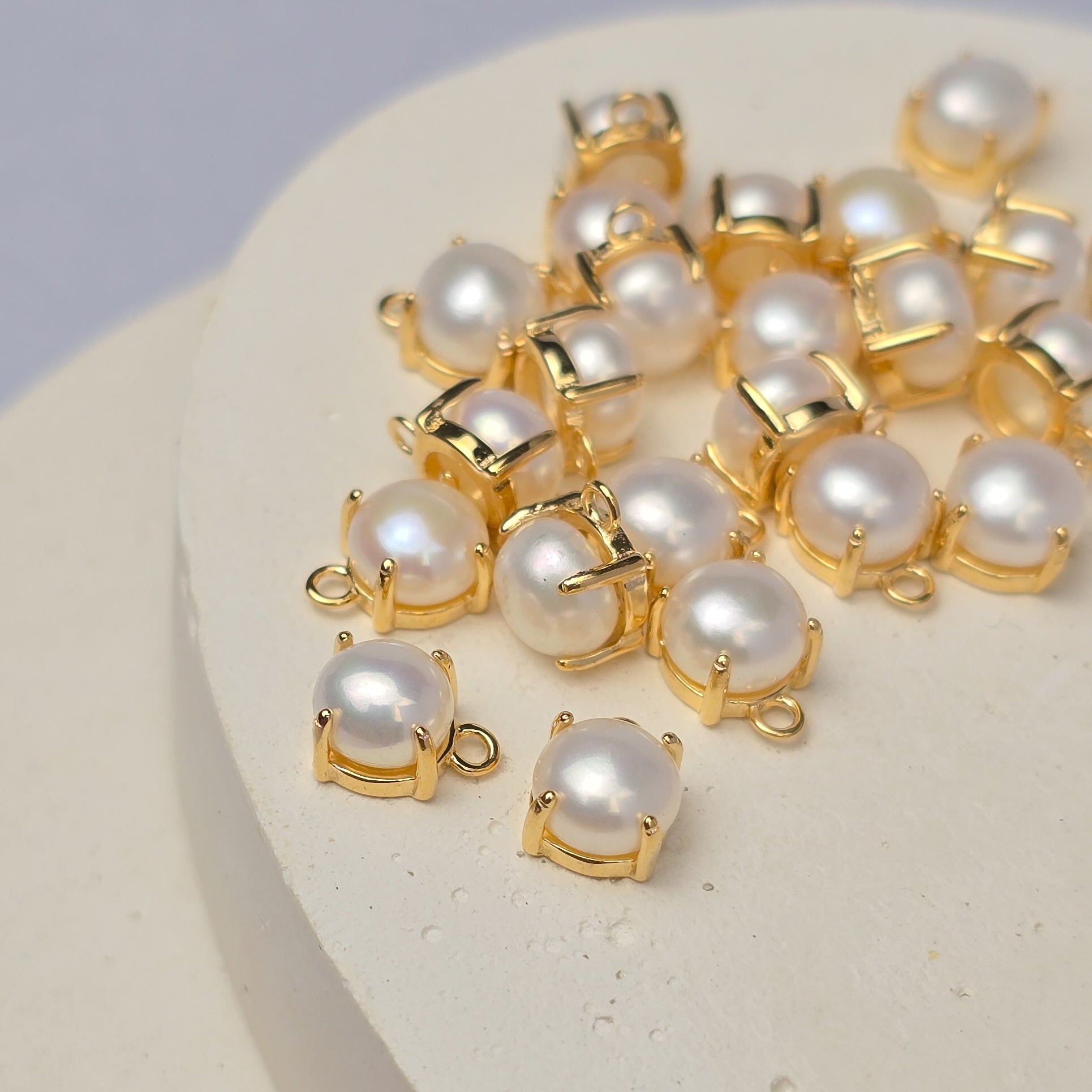 5mm Round Freshwater Pearl Pendant Charm Charms