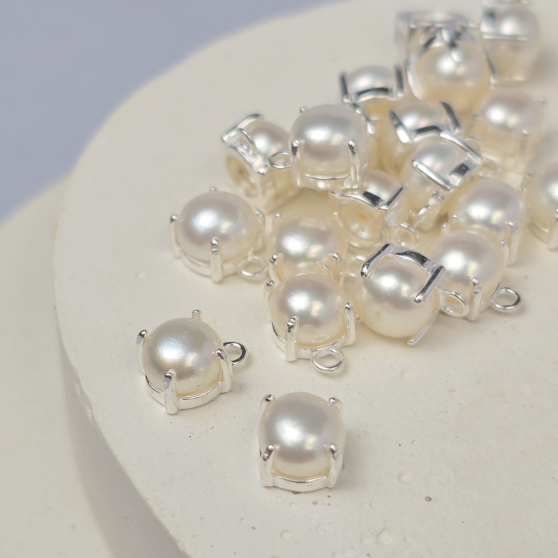 5mm Round Freshwater Pearl Pendant Charm Charms