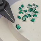 Sterling Silver Crystal Teardrop Pendant Charm Charms