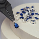 Sterling Silver Crystal Teardrop Pendant Charm Charms