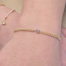 14k Gold Filled CZ Heart Connector