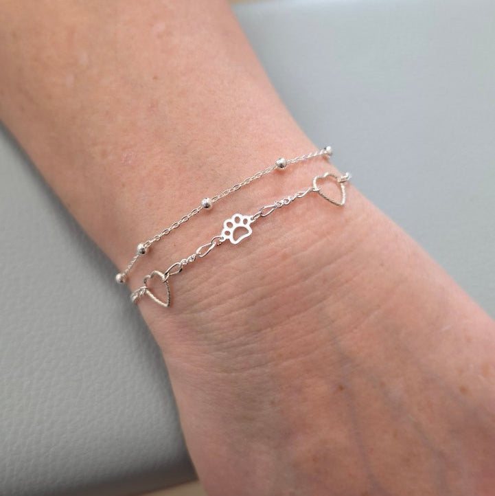 Paw Print Outline Connector Charm