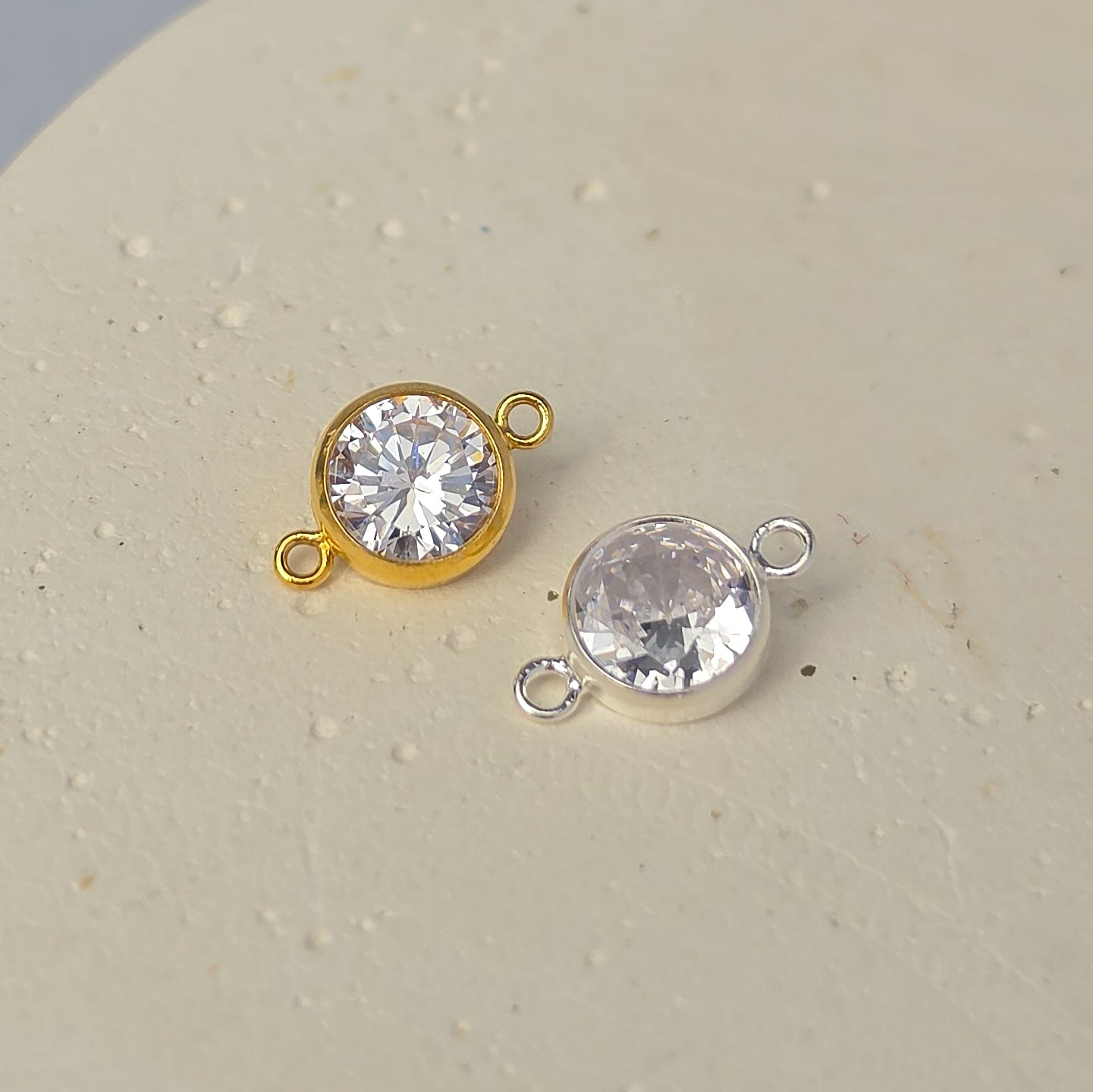 XL 6mm Round Birthstone Connector Charm