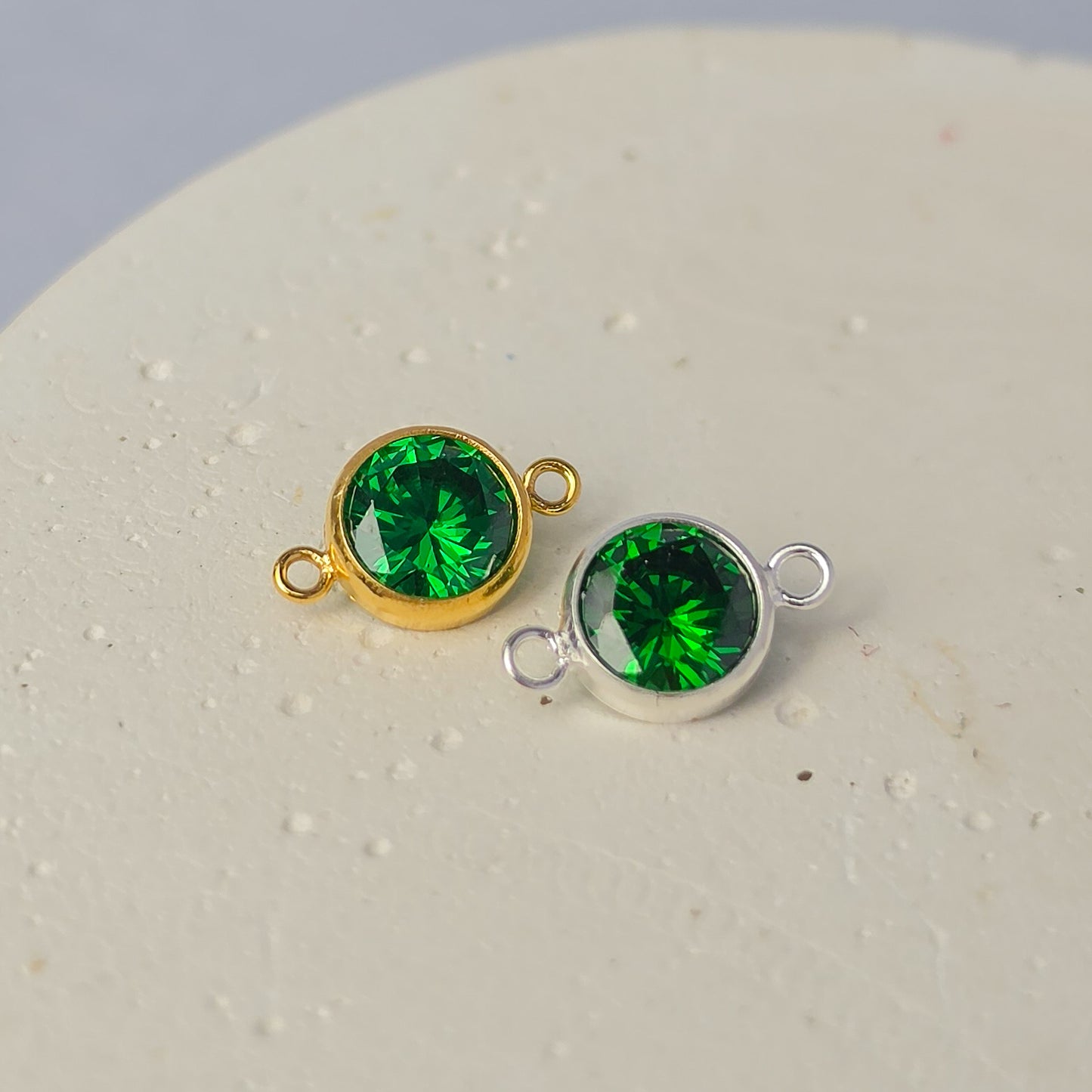 XL 6mm Round Birthstone Connector Charm