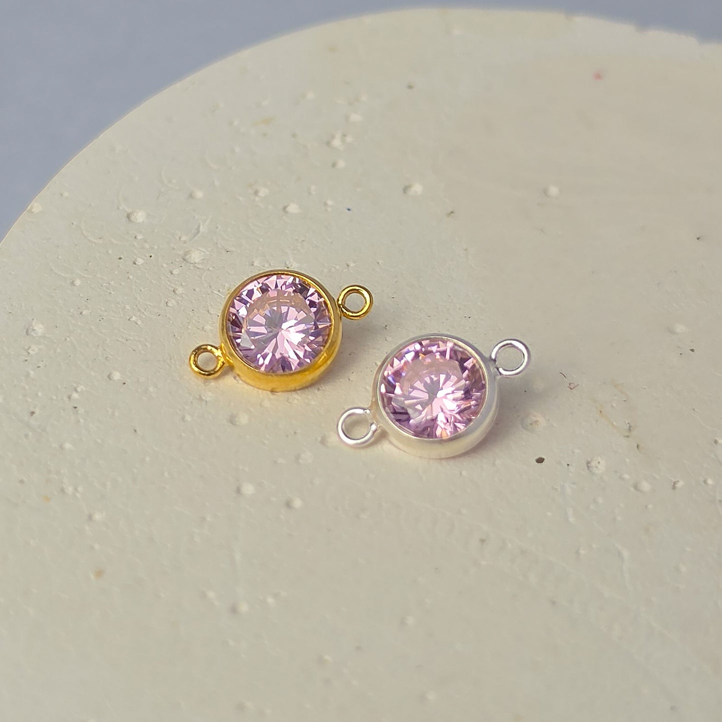 XL 6mm Round Birthstone Connector Charm