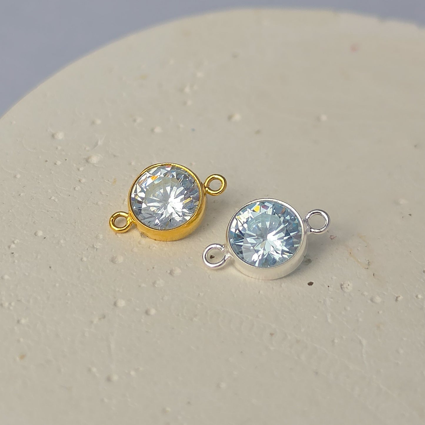 XL 6mm Round Birthstone Connector Charm