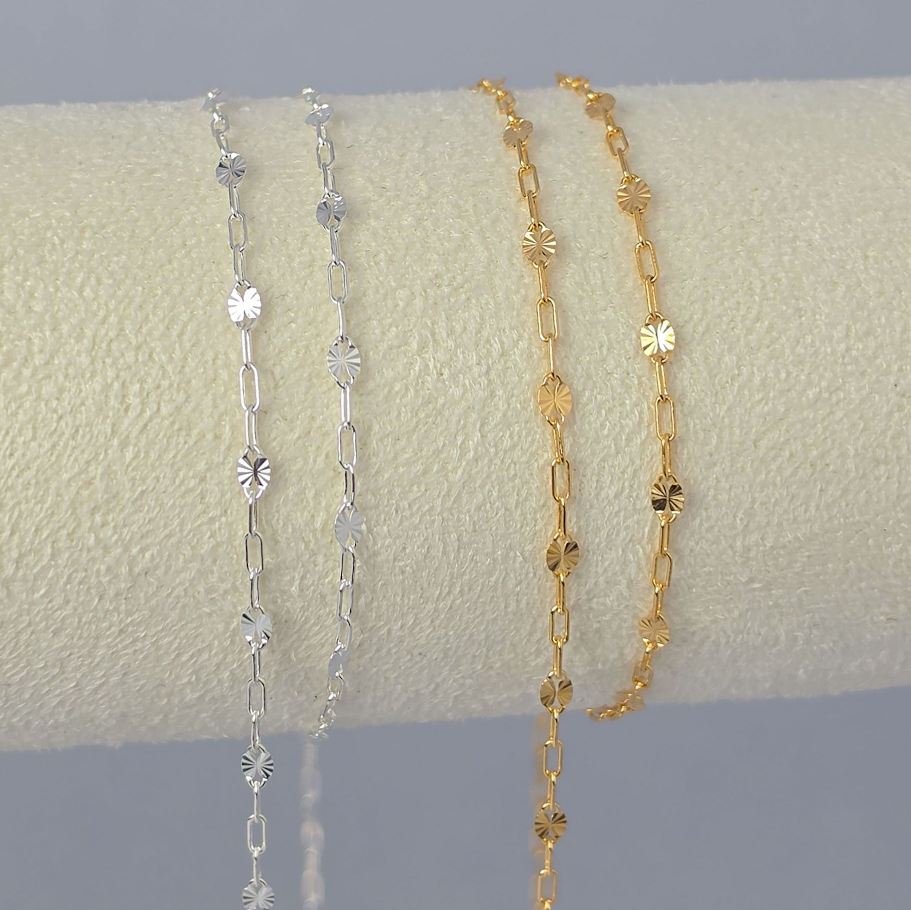 Italian Mini Sunburst & Paperclip Chain