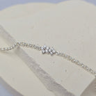 Sterling Silver Cubic Zirconia Double Flower Connector