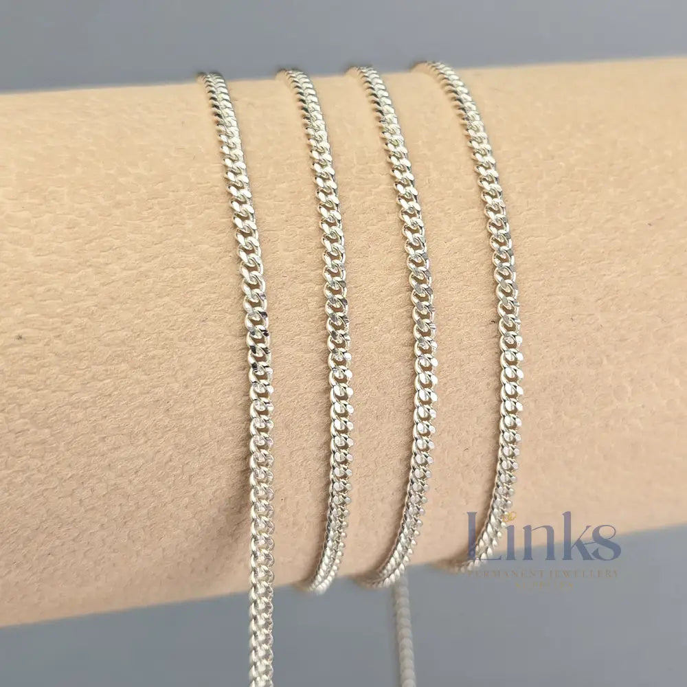 2mm Cuban Curb Chain - 14K Gold Filled & 925 Sterling Silver 925 Sterling Silver / 1 Meter