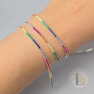 2mm Rainbow Tennis Chain - 925 Sterling Silver 1 Meter