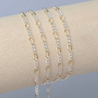 2.7mm Mixed Metal Figaro Chain