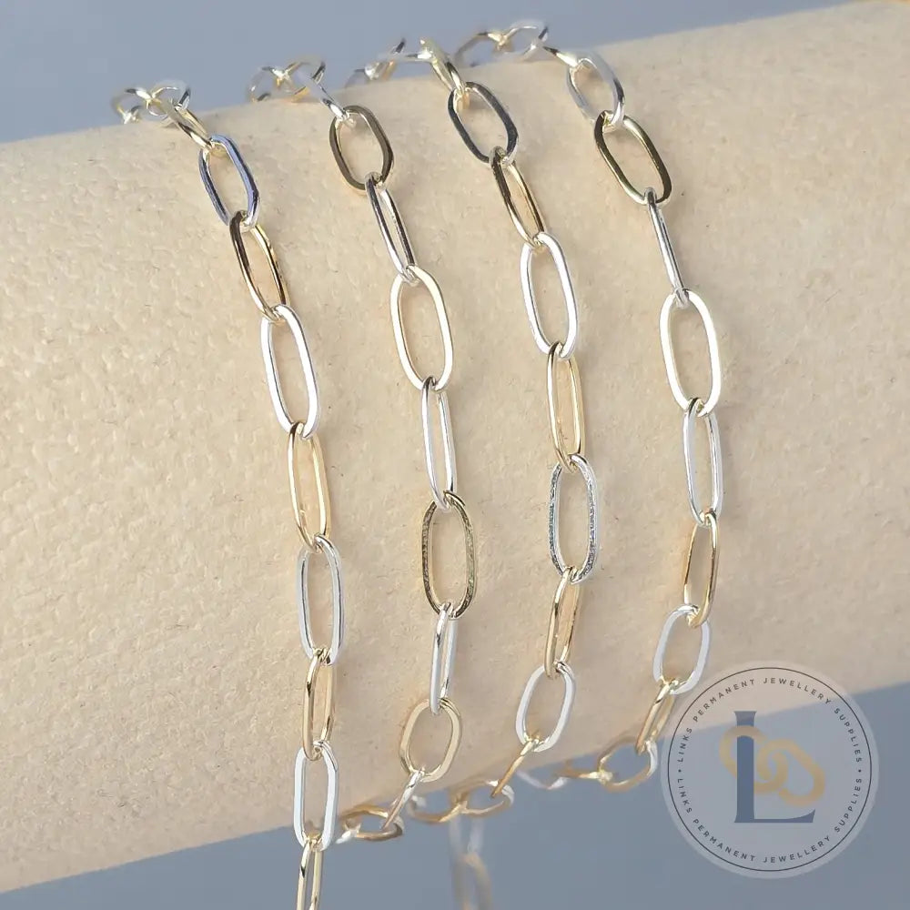 3.9mm XL Mixed Metal Paperclip Chain