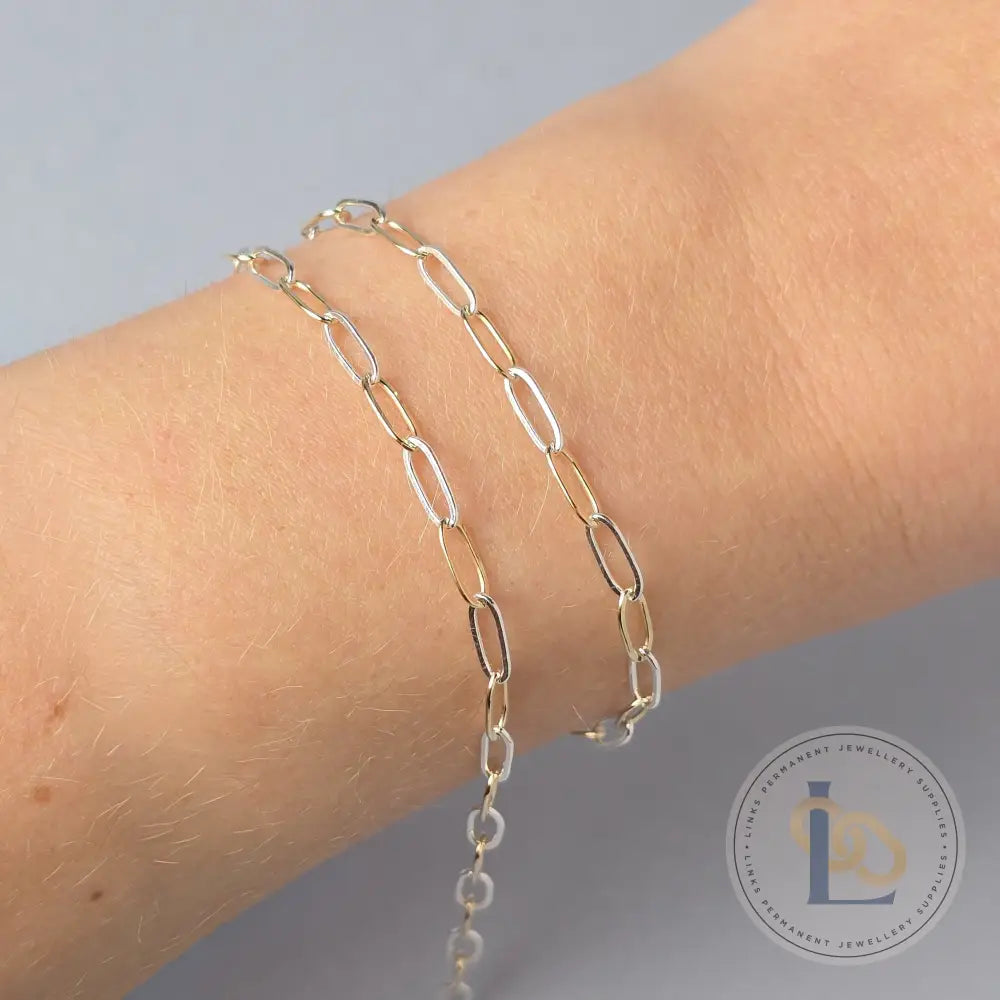 3.9mm XL Mixed Metal Paperclip Chain