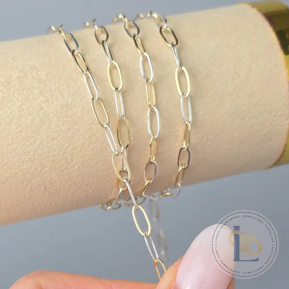 3.9mm XL Mixed Metal Paperclip Chain